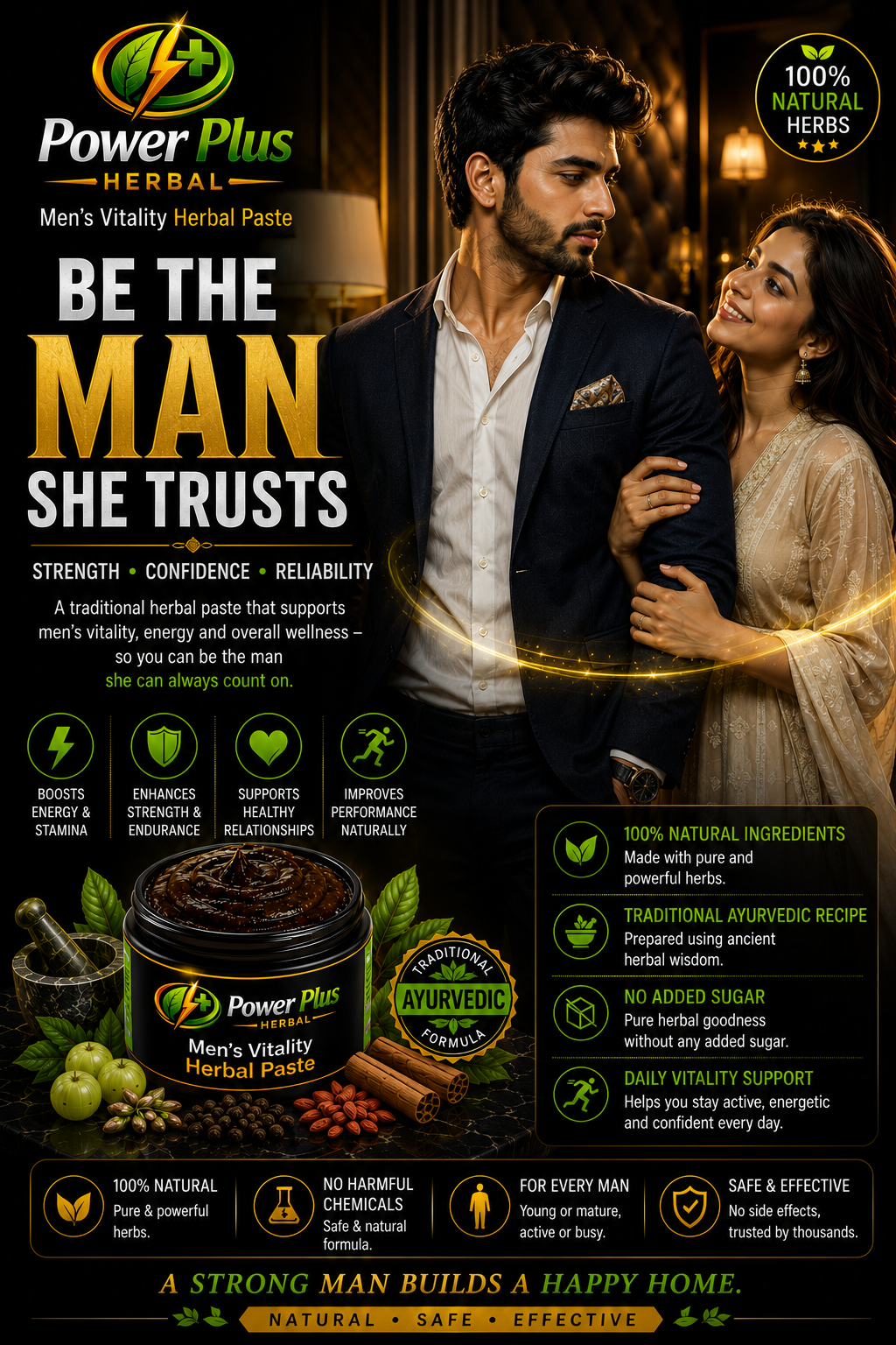 PowerPlus Men's Vitality Herbal Paste Premium Herbal Wellness Formula, PowerPlus Herbal Men's Vitality Paste Luxury Product Display, Premium Herbal Vitality Paste with Natural Ingredients, Natural Vitality Support Herbal Paste by PowerPlus Herbal, Traditional Ayurvedic Inspired Vitality Herbal Formula, Herbal Wellness Paste with Honey Ajwain and Cardamom, Premium Men's Vitality Herbal Paste Product Image, Natural Energy Support Herbal Formula, Herbal Stamina Support Product Photography, PowerPlus Herbal Wellness Supplement