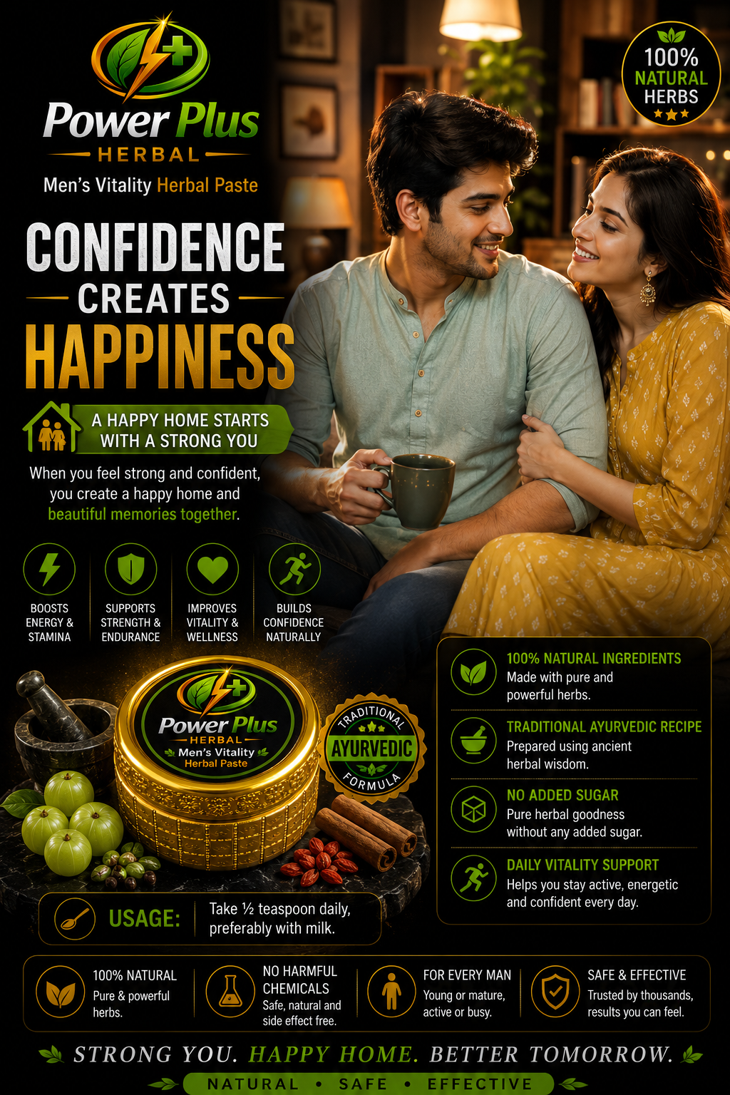 PowerPlus Men's Vitality Herbal Paste Premium Herbal Wellness Formula, PowerPlus Herbal Men's Vitality Paste Luxury Product Display, Premium Herbal Vitality Paste with Natural Ingredients, Natural Vitality Support Herbal Paste by PowerPlus Herbal, Traditional Ayurvedic Inspired Vitality Herbal Formula, Herbal Wellness Paste with Honey Ajwain and Cardamom, Premium Men's Vitality Herbal Paste Product Image, Natural Energy Support Herbal Formula, Herbal Stamina Support Product Photography, PowerPlus Herbal Wellness Supplement