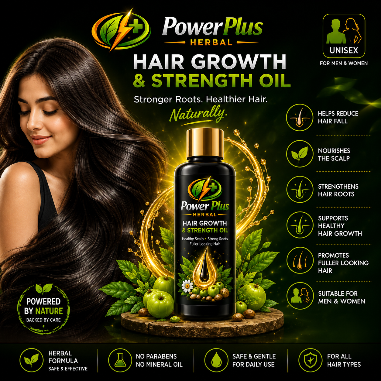 Front view of PowerPlus Herbal Breast Firm & Tone Spray skincare product, breast firming spray, breast tone spray, herbal breast spray, breast care spray, skin firmness spray, skin elasticity support, breast skin care, natural breast care, herbal skin tightening spray, breast beauty spray, breast firm and tone spray, PowerPlus Herbal